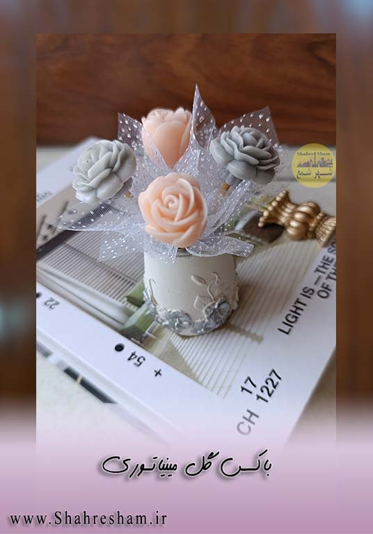 باکس گل رز شمعی مینیاتوری