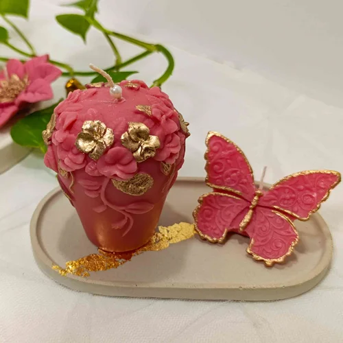 ست شمع گل مارسلا و پروانه