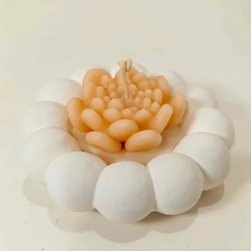 شمع گل داودی با بیس گرد توپی