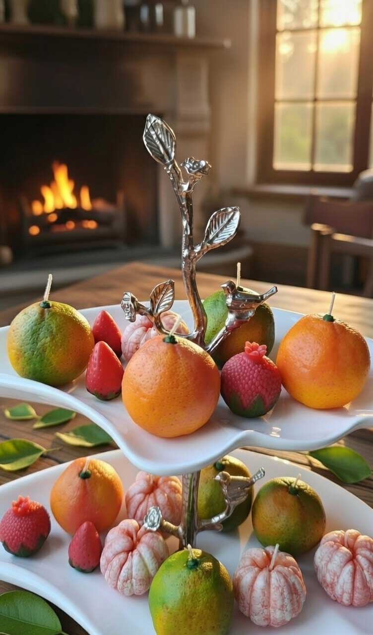 شمع نارنگی با پوست و بدون پوست