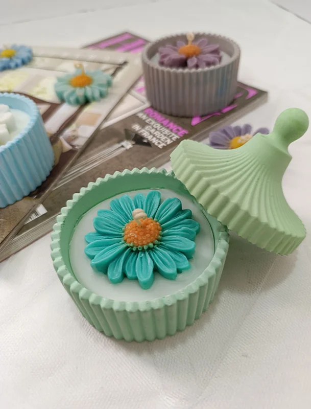 شمع شات شیاردار گل بابونه