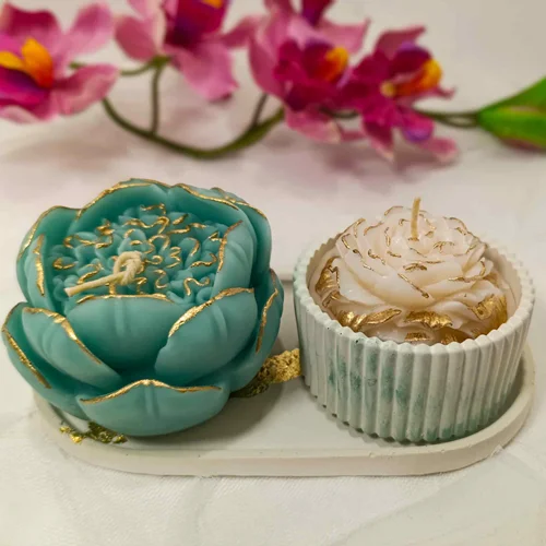 ست شمع گل آلاله و گل فیلو