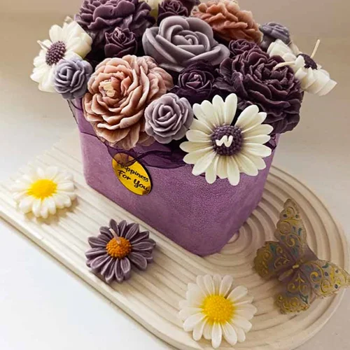 باکس گل شمع هدیه خاص
