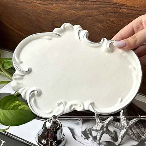 بیس خام و قالب سیلیکونی سینی طرح انگلیسی