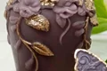 شمع گل مارسلا بنفش لبه طلایی