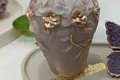 شمع گل مارسلا نسکافه ای لبه طلایی