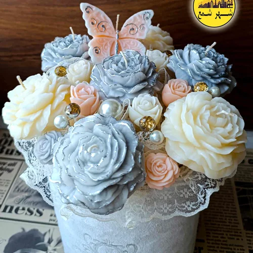 باکس گل رز شمعی شیک سایز متوسط