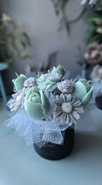 باکس گل شمع مردانه با قیمتی عالی