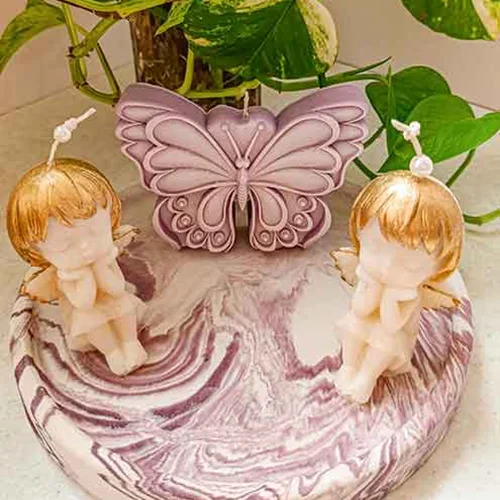 ست شمع دو فرشته و یک شمع پروانه