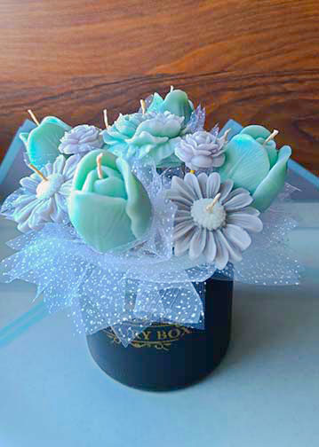 باکس گل شمع مردانه با قیمتی عالی