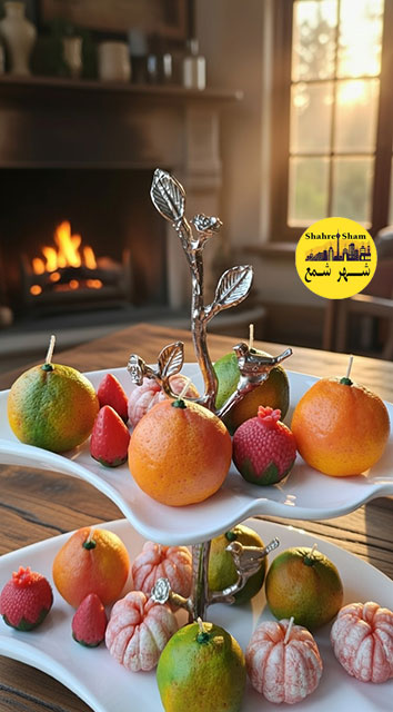 شمع نارنگی با پوست و بدون پوست