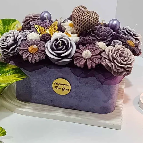 باکس گل شمع لاکچری
