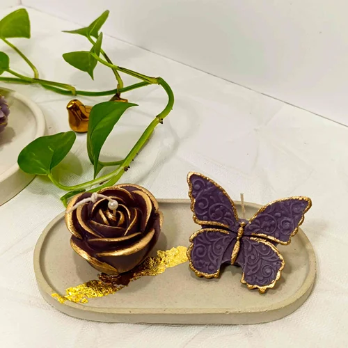 ست شمع گل رز و پروانه