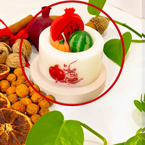 شمع فانوسی یلدایی هندوانه و انار و کدو